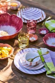 Slide View: 6: Petals Stoneware Bowl, Red