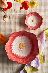 Slide View: 2: Petals Stoneware Bowl, Red