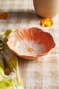 Slide View: 3: Petals Stoneware Bowl, Orange