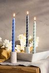 Thumbnail View 1: Twisty Taper Candles, Set of 3 Blue Multi