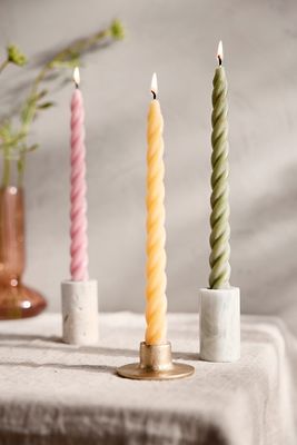 Twisty Taper Candles, Set of 3 Spring Mix