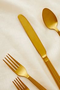 Slide View: 2: Sole Vintage Finish Flatware 5-Piece Place Setting