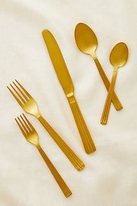 Slide View: 1: Sole Vintage Finish Flatware 5-Piece Place Setting