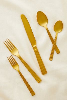 Sole Vintage Finish Flatware 5-Piece Place Setting