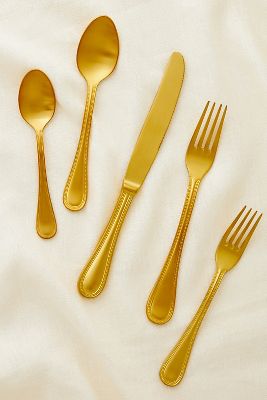 Mepra Perla Gold Flatware 5-Piece Place Setting