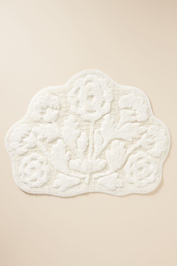 Slide View: 1: Eudora Floral Cotton Bath Mat