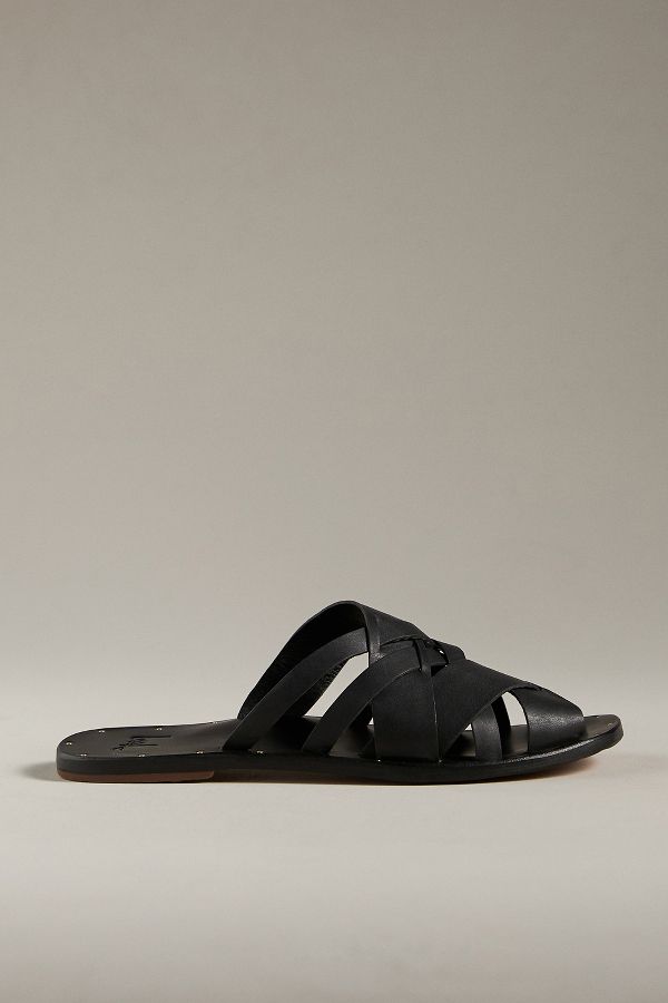 Slide View: 1: beek Bittern Leather Slide Sandals