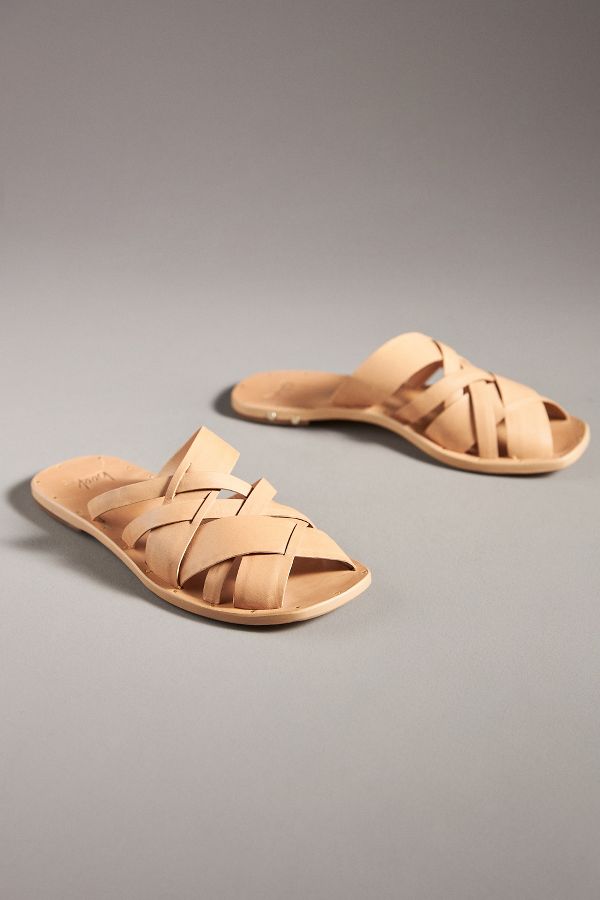 Slide View: 2: beek Bittern Leather Slide Sandals