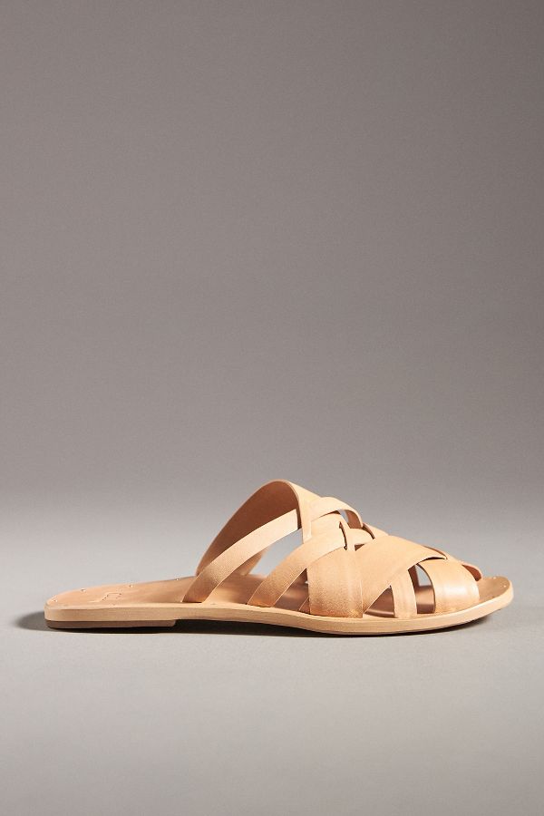 Slide View: 1: beek Bittern Leather Slide Sandals