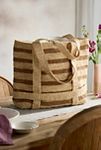 Thumbnail View 1: Striped Raffia Travel Tote, Natural