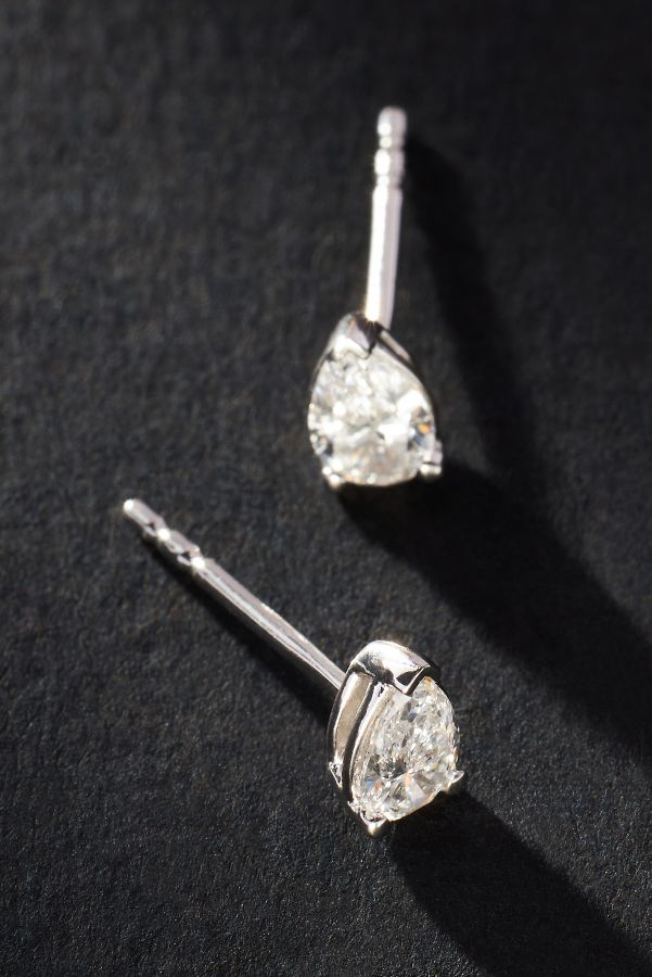 Slide View: 1: Pear-Cut 0.5ct Diamond Earrings