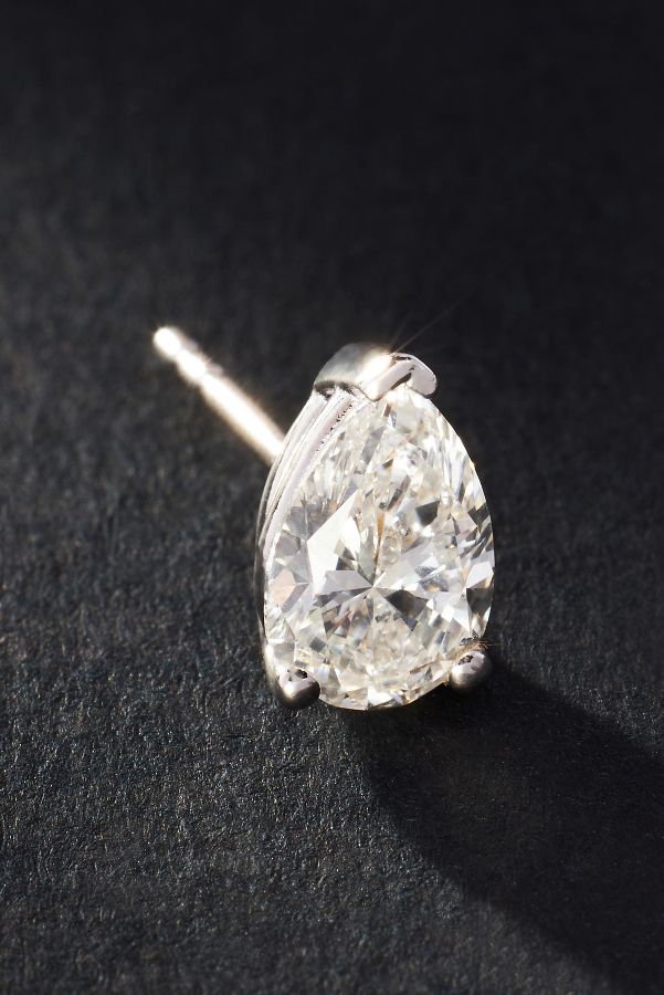 Slide View: 2: 2ct Pear-Cut Diamond Post Earrings