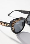 Thumbnail View 3: Floral-Trimmed Cat-Eye Sunglasses