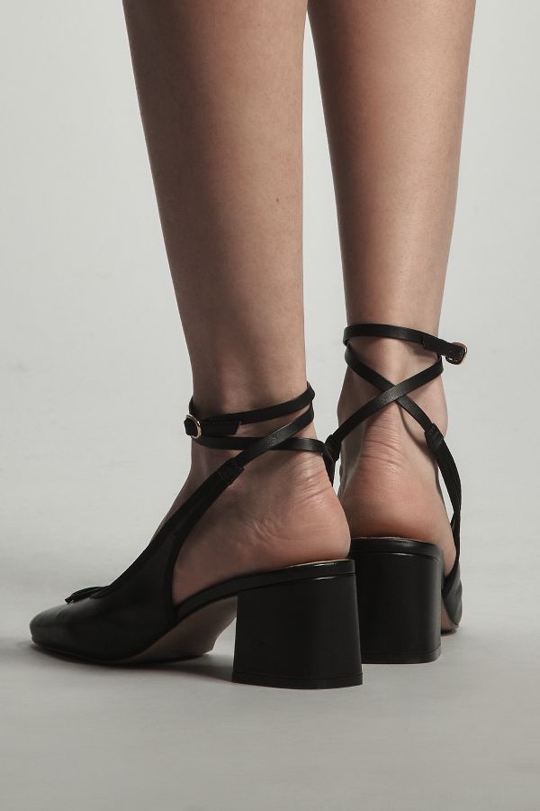 Slide View: 4: Maeve Ballet Ankle Wrap Heels