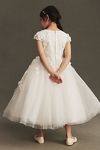 Thumbnail View 2: Princess Daliana Floral Appliqué Flower Girl Dress