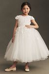 Thumbnail View 1: Princess Daliana Floral Appliqué Flower Girl Dress