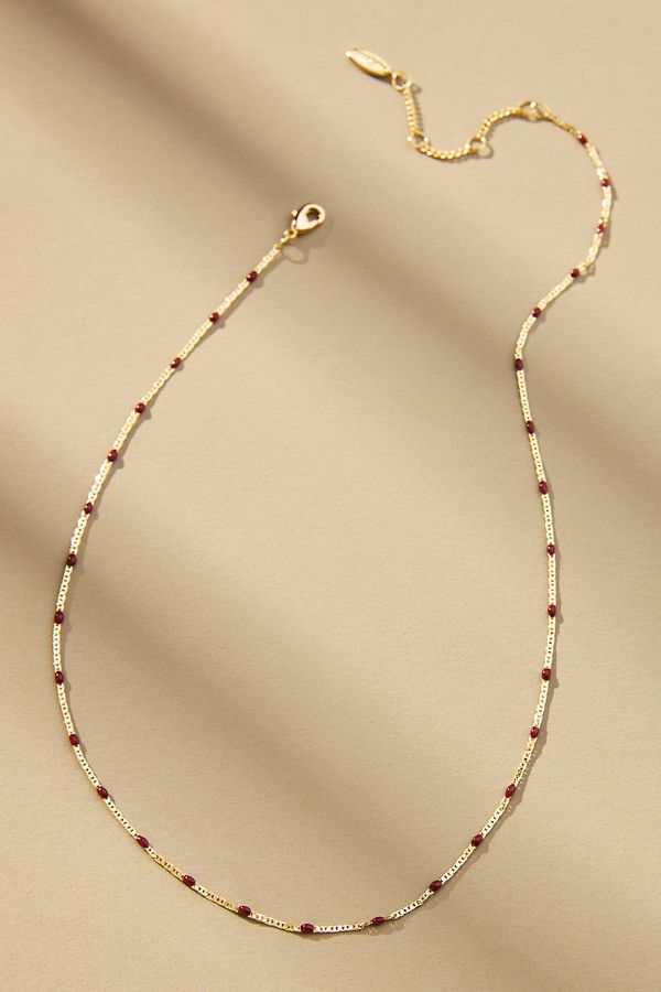 Slide View: 1: Gold-Plated Delicate Bead Necklace