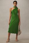 Thumbnail View 1: BHLDN Nicoletta One-Shoulder Scarf Satin Midi Dress