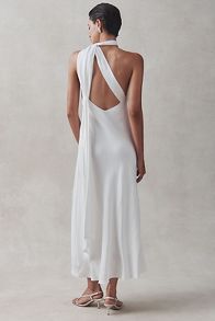 Slide View: 3: BHLDN One-Shoulder Removable Scarf Midi Dress