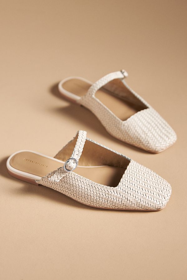 Slide View: 2: By Anthropologie Woven Mary Jane Slides