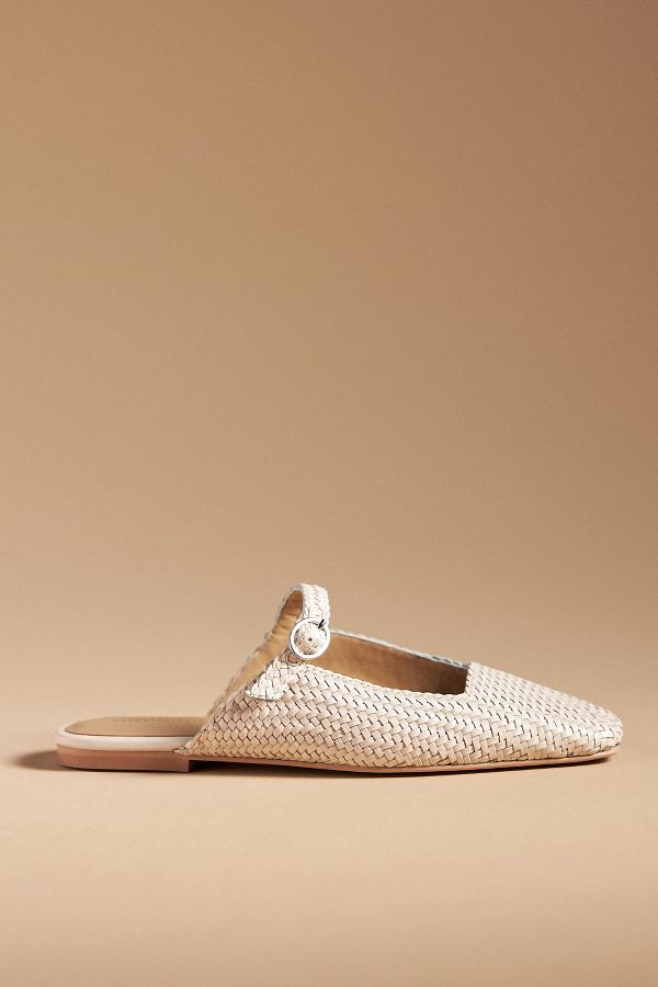 Slide View: 1: By Anthropologie Woven Mary Jane Slides