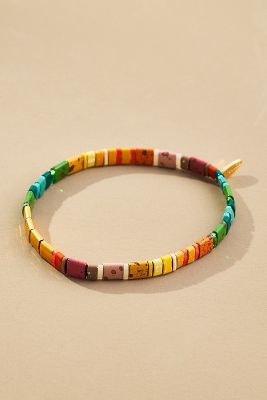 Colorful Beaded Chicklet Bracelet