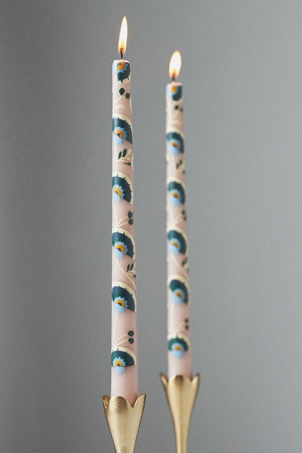 Slide View: 1: Alexandria Taper Candles, Set of 2