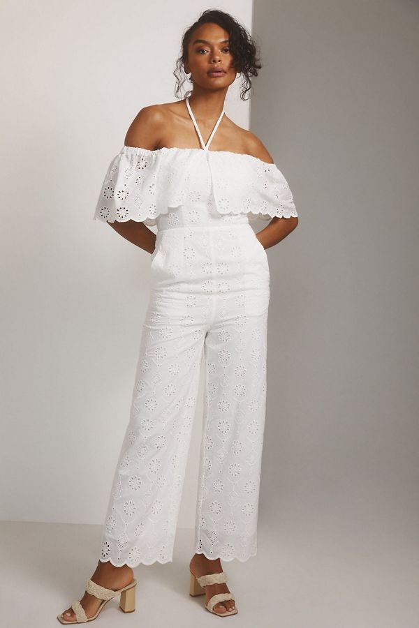 Slide View: 1: Maeve Athena Eyelet Jumpsuit