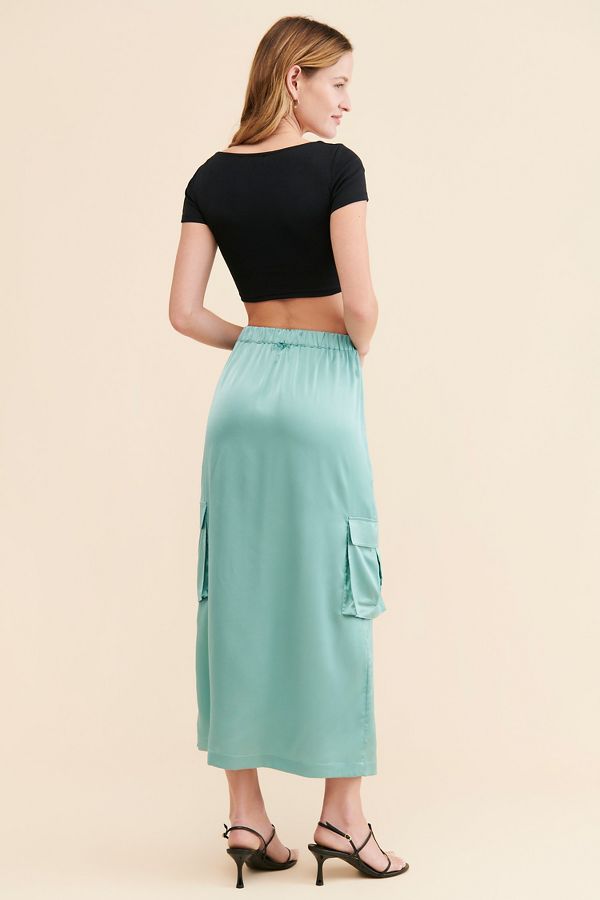 Slide View: 2: Sunday in Brooklyn Silky Utility Midi Skirt