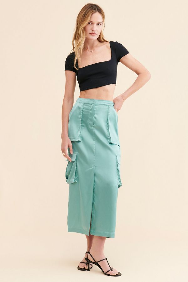 Slide View: 1: Sunday in Brooklyn Silky Utility Midi Skirt