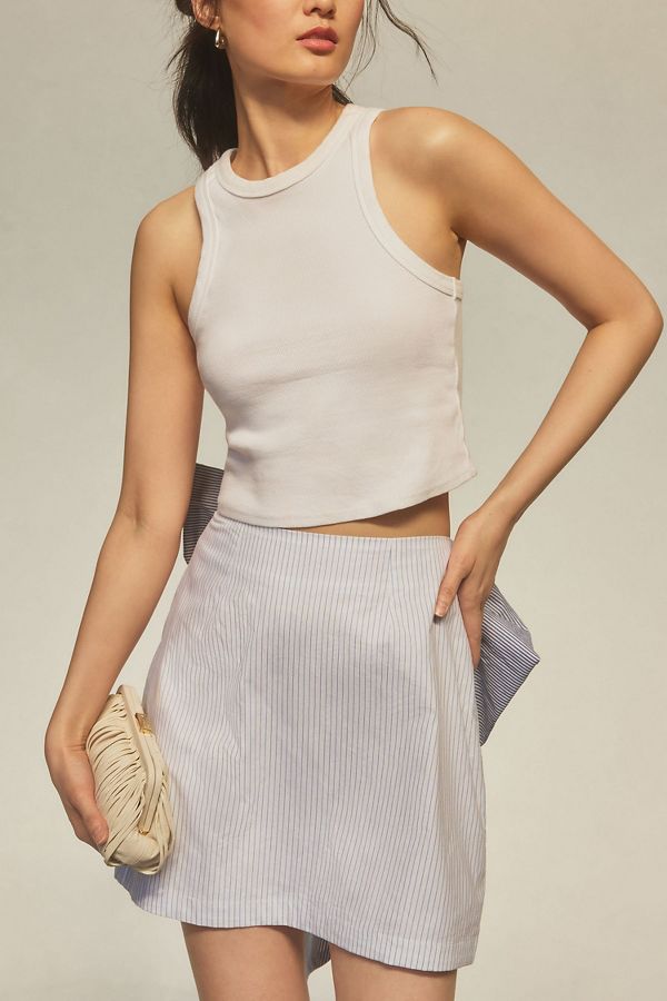 Slide View: 3: Poplin Bow-Back Skirt