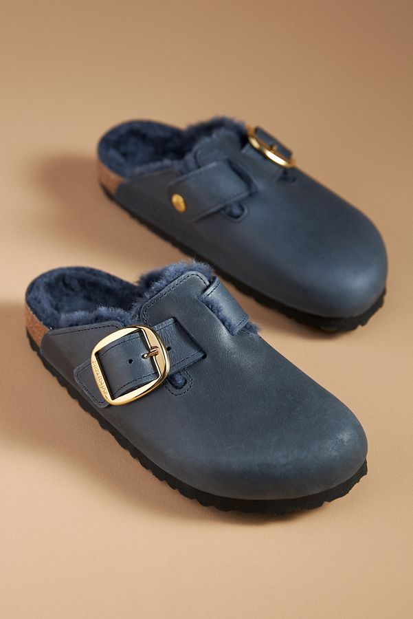 Slide View: 2: Birkenstock Boston Big Buckle Shearling Clogs