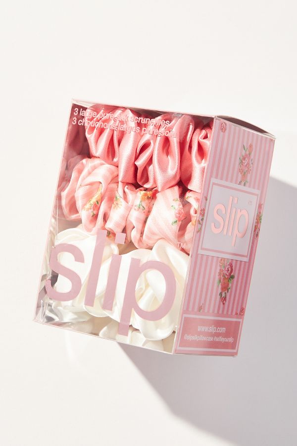 Slide View: 2: Slip Pure Silk Petal Scrunchies, Set of 3