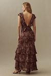 Thumbnail View 3: RIXO Rio Animal-Printed High-Neck Tiered Maxi Dress