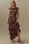 Thumbnail View 1: RIXO Rio Animal-Printed High-Neck Tiered Maxi Dress