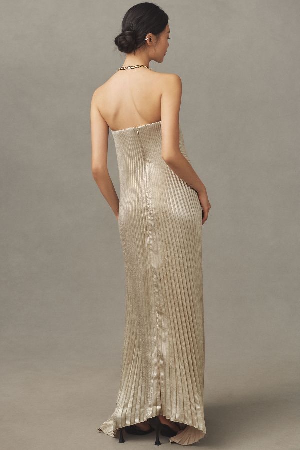 Slide View: 2: L'IDÉE Black Tie Strapless Maxi Gown