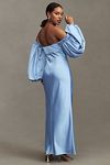 Thumbnail View 2: Significant Other Danika Long-Sleeve Off-The-Shoulder Satin Maxi Dress