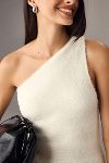 Thumbnail View 3: One-Shoulder Eyelash Sweater Tank