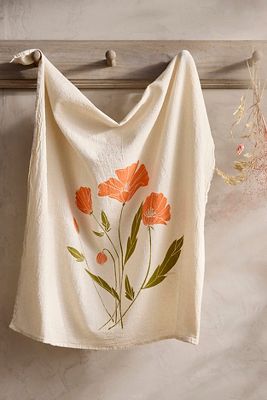 California Poppy Cotton Dish Towel