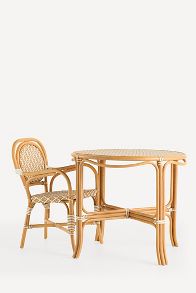 Slide View: 1: Coastal Indoor/Outdoor Rattan Bistro Table