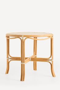 Slide View: 3: Coastal Indoor/Outdoor Rattan Bistro Table