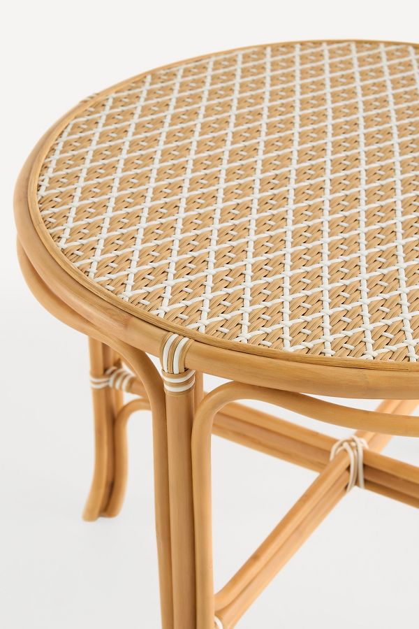 Slide View: 4: Coastal Indoor/Outdoor Rattan Bistro Table