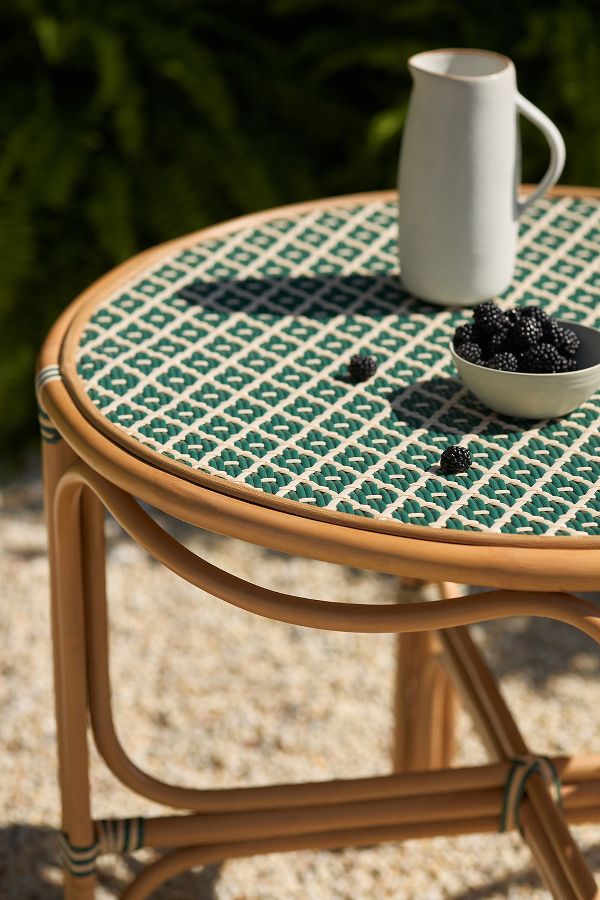 Slide View: 2: Coastal Indoor/Outdoor Rattan Bistro Table