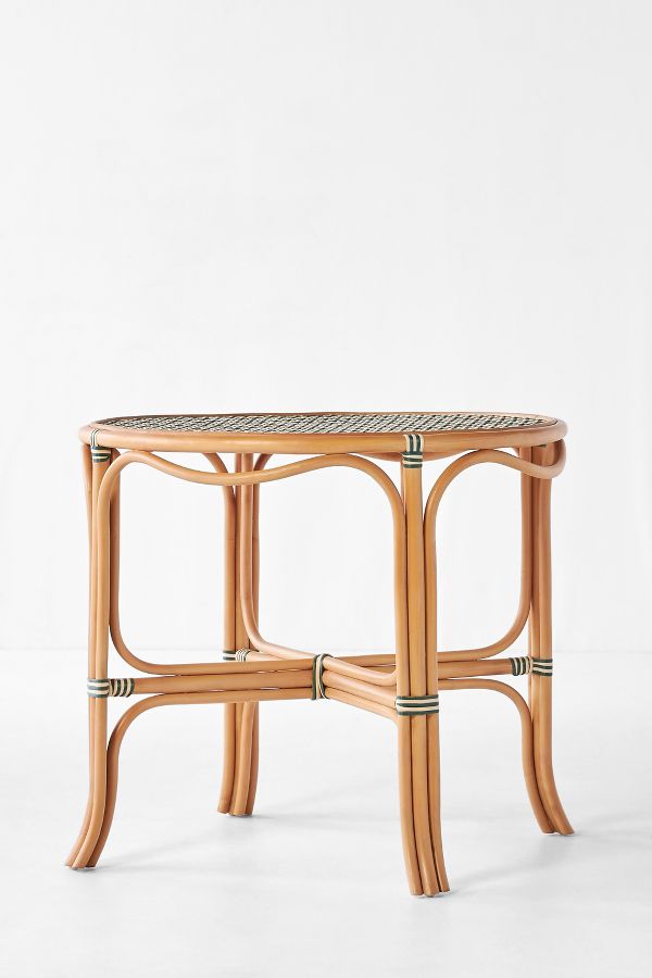 Slide View: 3: Coastal Indoor/Outdoor Rattan Bistro Table