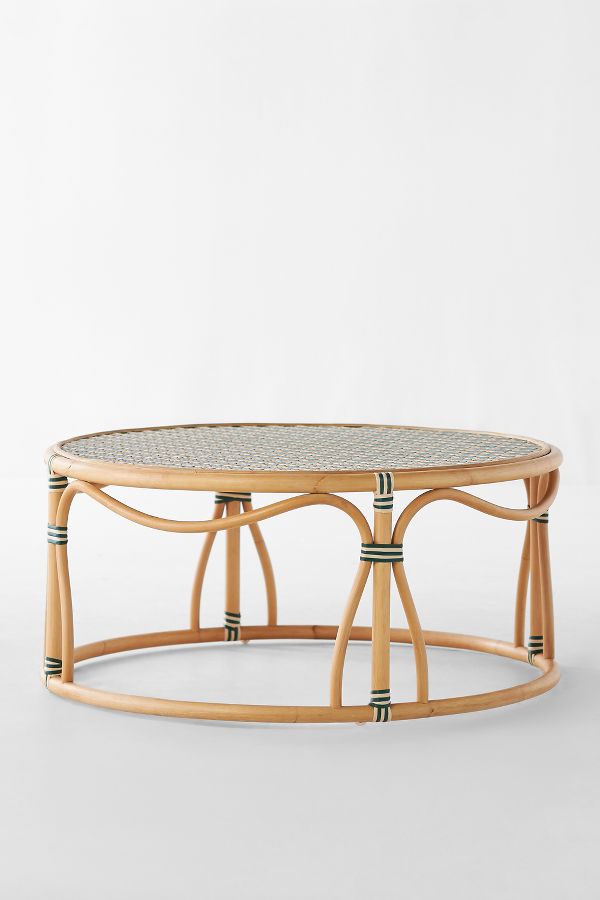 Slide View: 2: Coastal Indoor/Outdoor Rattan Coffee Table