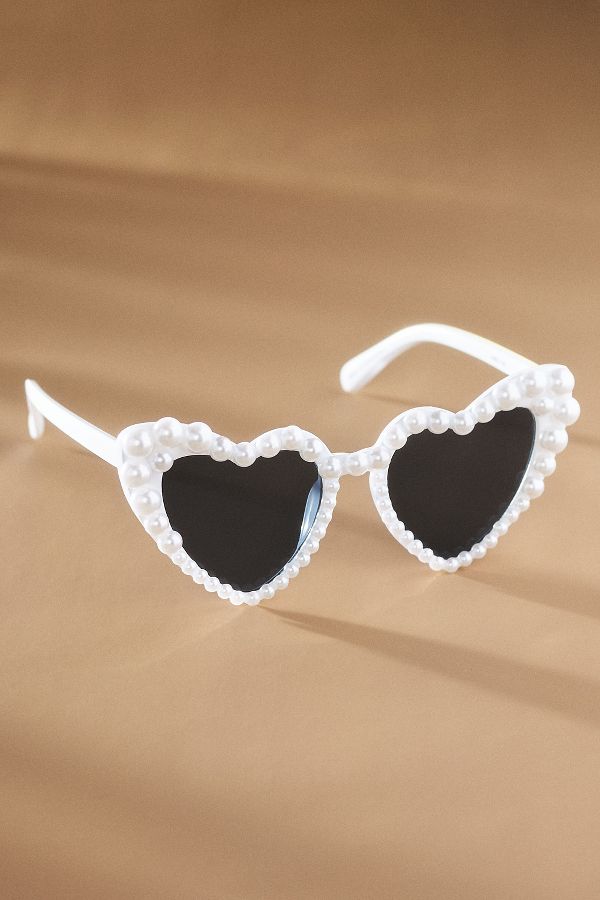 Slide View: 3: Pearl Heart Sunglasses