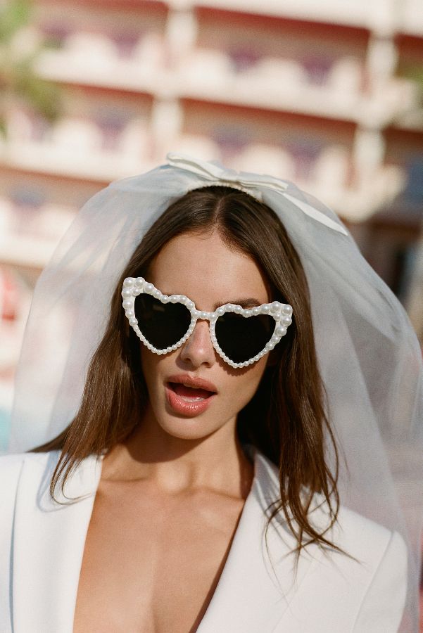 Slide View: 1: Pearl Heart Sunglasses