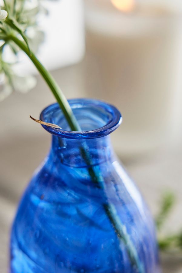 Slide View: 2: Swirl Recycled Glass Bud Vases, Set of 3