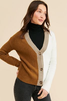 RD Style Colorblock Knit Cardigan