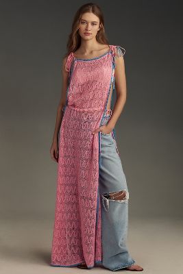 By Anthropologie Crochet Side-Slit Tunic